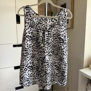 NWOT White and Black Leopard Print Spring Summer Sleeveless Top Size XL